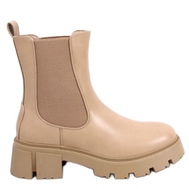 Rumer Khaki high top Chelsea støvler beige