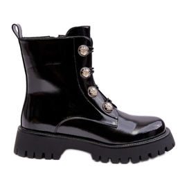 S.Barski Isolerede damestøvler med dekorative knapper D&amp;A MR870-51 Sort
