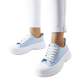 Blå sneakers med Bettole sportssål