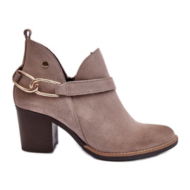 Dame ruskind højhælede støvler Maciejka 06247-04 Beige