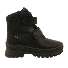 Læder Snow Boots Vandtæt støvler Te-Por Mazurek 1351-Pited Heart sort