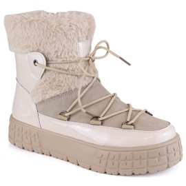 Filippo Snow Boots med pelslakeret beige pels