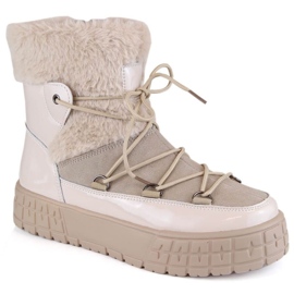 Filippo W PAW475B isolerede platformsstøvler i læder, beige