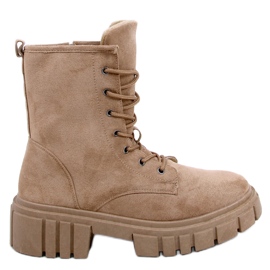 Kelis Khaki snørestøvler beige