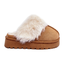 Børnesko med pels Camel Birasta brun
