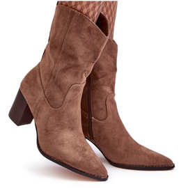 WD1 Cowboy-ankelstøvler til kvinder, Dark Beige, Danell