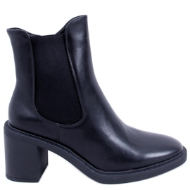 Klassiske Clea Black højhælede støvler sort