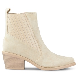 Beige cowboystøvler til kvinder