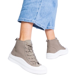 Grønne high platform sneakers fra Guerrino