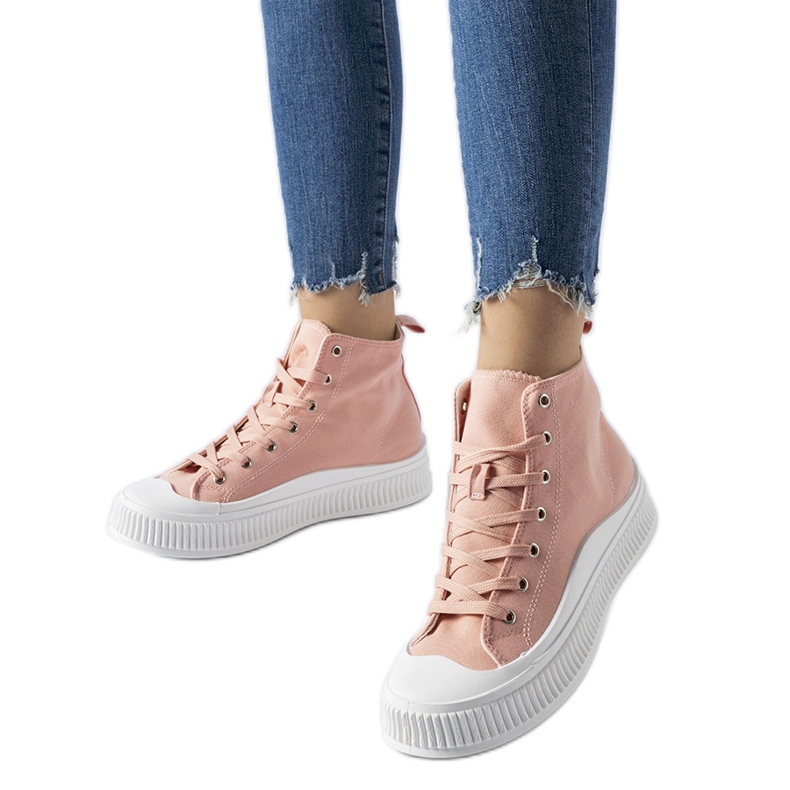Pink Guerrino sneakers med høj platform lyserød