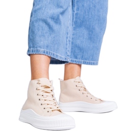 Beige platform sneakers fra Guerrino
