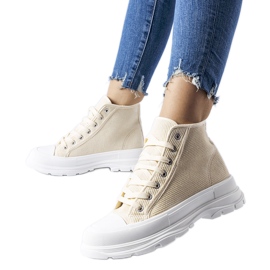 Inna Beige high-top sneakers fra Villaggio