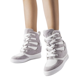Hvide og grå Pantaleone wedge sneakers