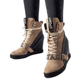 Brune og sorte Pugliesi wedge sneakers