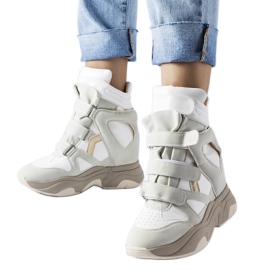 Hvide og mint wedge sneakers fra Novarese
