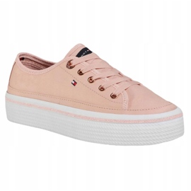 Tommy Hilfiger Glitter Detail Flatform Sneaker W FW0FW05013 lyserød