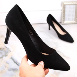 Sort ruskind pumps stiletter Sergio Leone 1336