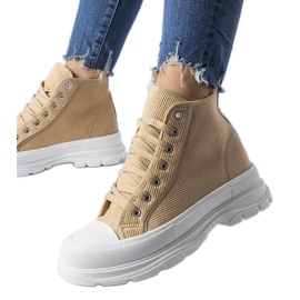 Mørkebeige high-top sneakers fra Villaggio