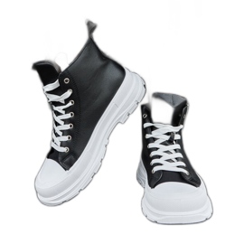 Sorte high platform sneakers fra Jose