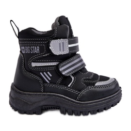 Børneisolerede velcro snestøvler Black Big Star MM374129 sort