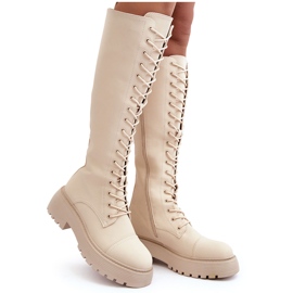 Seastar Beige Bergdis snørebånd, isolerede over-knæ-over-knæ-støvler
