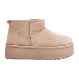 Snestøvler til kvinder Platform Light Beige Mennja