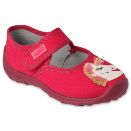 Befado børnetøfler med velcro 661X009 pink lyserød