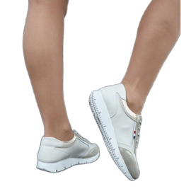 Beige læder sneakers Adelfo til kvinder