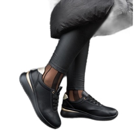 Sort læder wedge sneakers fra Federico