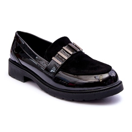 Lakerede Loafers Med Dekoration Sort S.Barski HY317