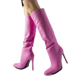 Pink Conjunto højhælede støvler lyserød