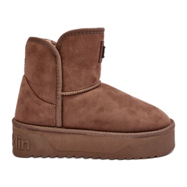 Veganske vandtætte platform snestøvler D.Franklin DFSH371004 Dark Beige