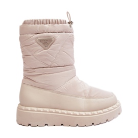 Snestøvler til kvinder med tyk sål, lys beige lureta