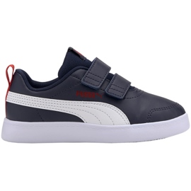 Puma Courtflex v2 V Ps børnesko marineblå og hvid 371543 01
