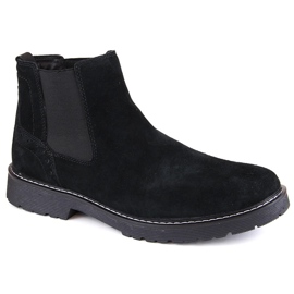 Chelsea-støvler i læderruskind til mænd, sort slip-on Filippo MBT5003