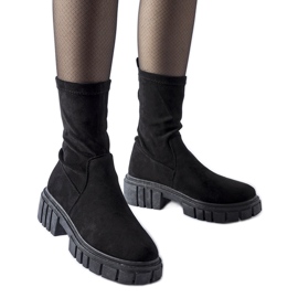 Sorte Montefusco slip-on støvler i øko-ruskind