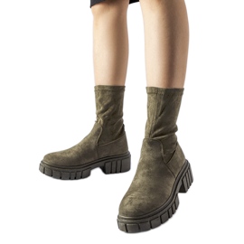Grøn Montefusco øko-ruskind slip-on ankelstøvler