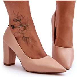 Diamantique Klassiske hælpumper Nude Odessa beige