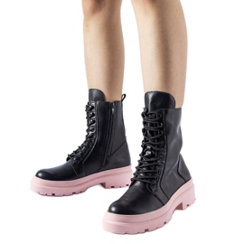 Sorte sneakers med farverig Quennie-sål
