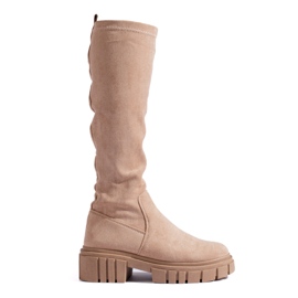 Slip-on støvler i beige ruskind fra Shelovet