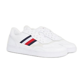 Tommy Hilfiger Court Cupsole Retro Lth Stripes M FM0FM04828YBS sko hvid