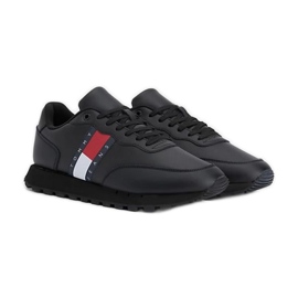 Tommy Hilfiger Læder Runner Ess M sko EM0EM008980GK sort