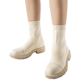 Beige ankelstøvler med rhinestones fra Vail