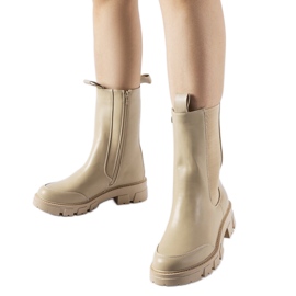 Beige massive isolerede Morbello ankelstøvler