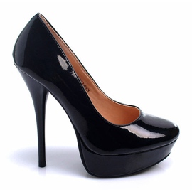 Ideal Shoes Malede platformstifter sort