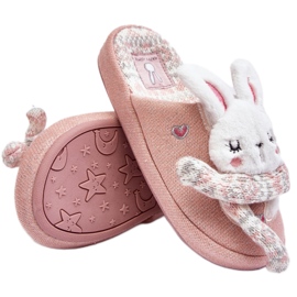 Pink Bunny Hjemmesko til børn med tyk sål, Dasca lyserød