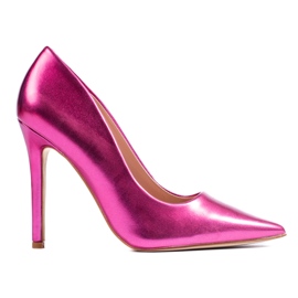 Metallic pink Shelovet stilet pumps lyserød