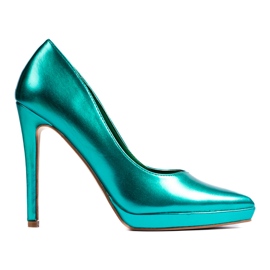 Metallic grønne Shelovet stilet pumps