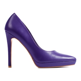 Lilla Shelovet højhælede pumps violet