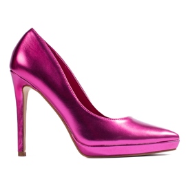 Shelovet fuchsia metallic højhælede pumps violet